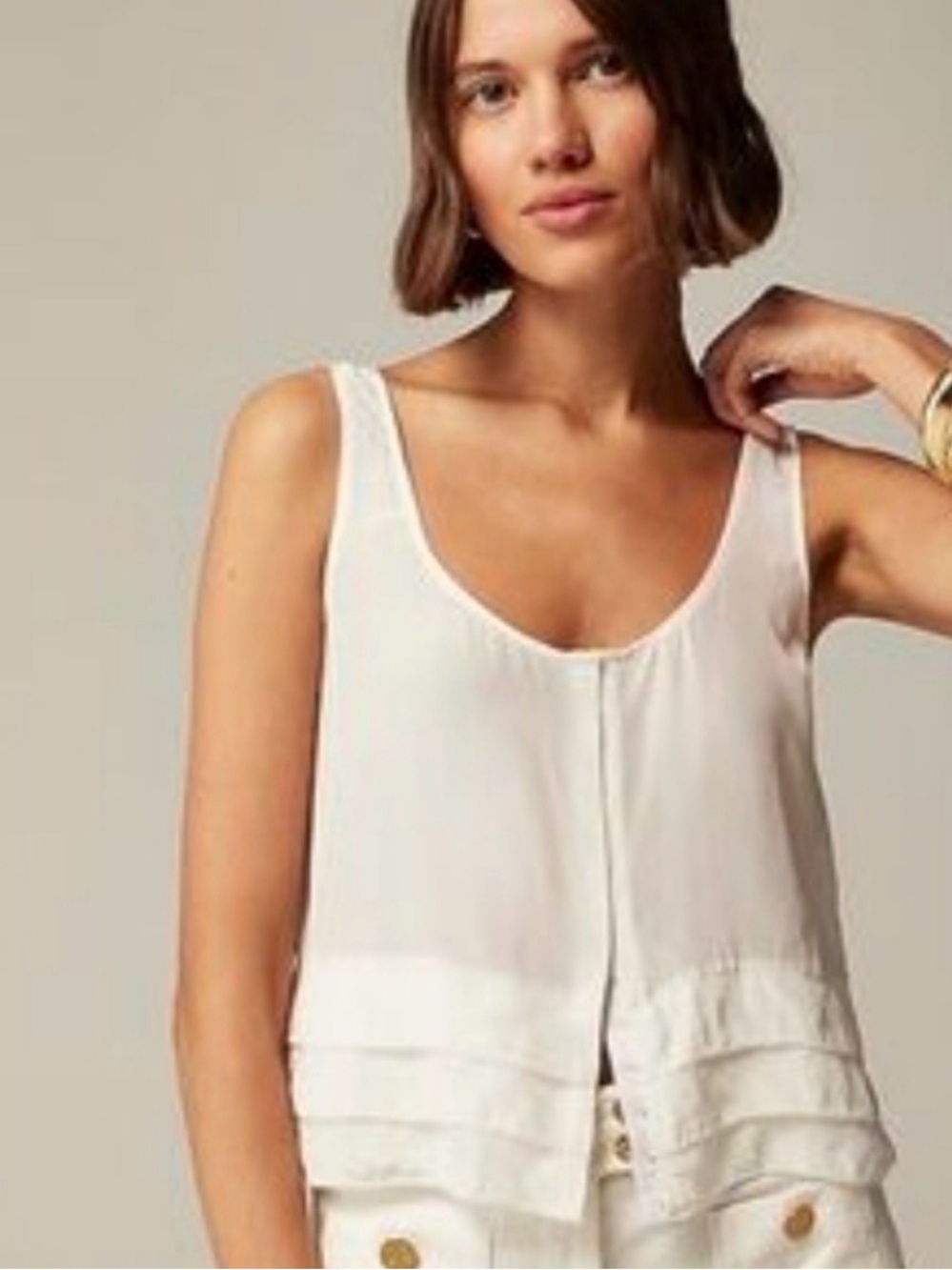 J Crew Drapey Tier Top in Crepe De Chine